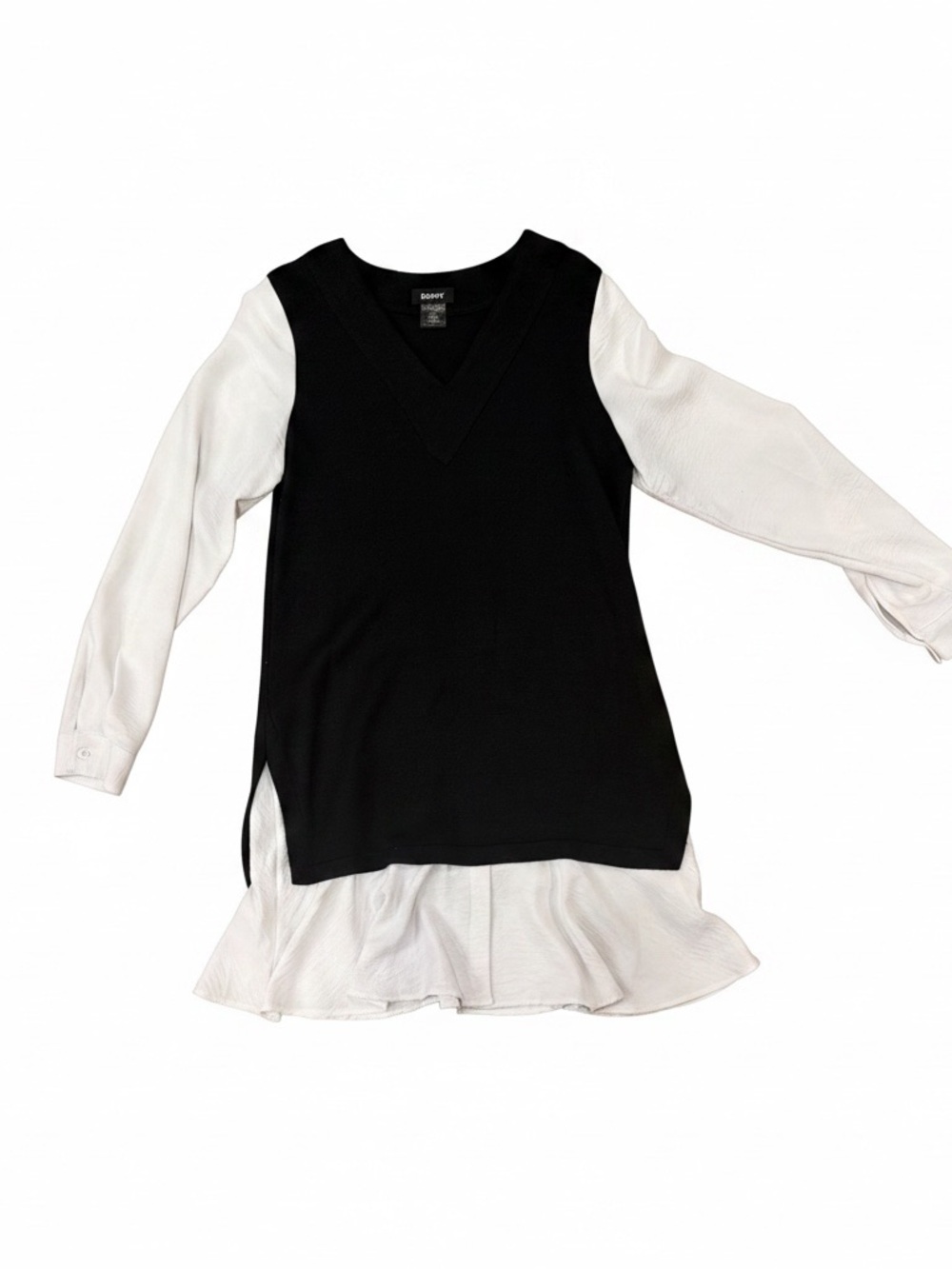 DKNY Black and White Layered Dress